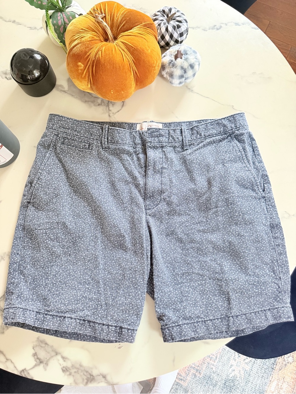 Original Penguin Light Blue Micro-Print Flat Front Shorts